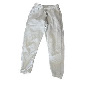 TNA Aritzia Sweatfleece Boyfriend Fit cream sweatpants sz XS yoga loungewear
